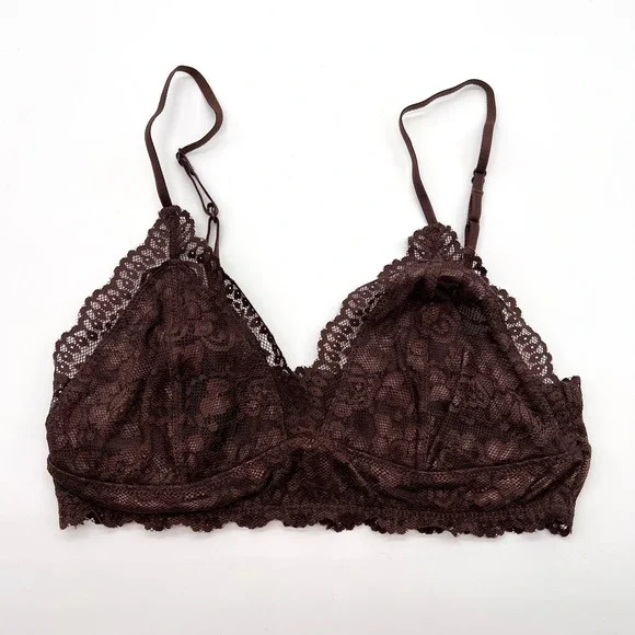 ARITZIA TALULA Renfrew Bralette Bundle Womens Small Tan Brown Lace Triangle - Picture 2 of 15